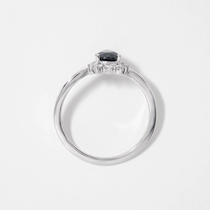 Pear Shape Sapphire Ring 10K White Gold