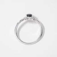 Pear Shape Sapphire Ring 10K White Gold