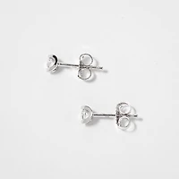 Tension Set Solitaire Canadian Diamond Stud Earrings in 14K White Gold