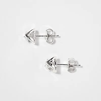 Tension Set Solitaire Canadian Diamond Stud Earrings in 14K White Gold