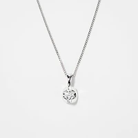 Tension Set Canadian Diamond Solitaire Necklace in 14K Gold