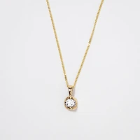 Tension Set Canadian Diamond Solitaire Necklace in 14K Yellow Gold (0.