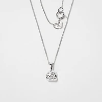 Tension Set Canadian Diamond Solitaire Necklace in 14K White Gold (0.2