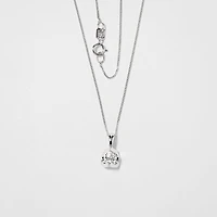 Tension Set Canadian Diamond Solitaire Necklace in 14K White Gold (0.3
