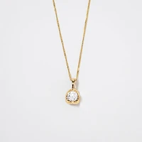 Tension Set Canadian Diamond Solitaire Necklace in 14K Yellow Gold (0