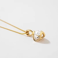 Tension Set Canadian Diamond Solitaire Necklace in 14K Yellow Gold (0
