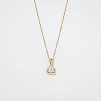 Tension Set Canadian Diamond Solitaire Necklace in 14K Yellow Gold (0
