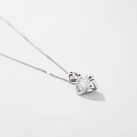 Tension Set Canadian Diamond Solitaire Necklace in 14K White Gold (0.5