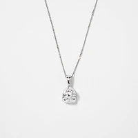 Tension Set Canadian Diamond Solitaire Necklace in 14K White Gold (0.5