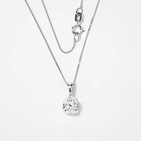 Tension Set Canadian Diamond Solitaire Necklace in 14K White Gold (0.5