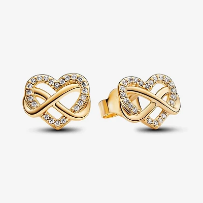 Pandora Sparkling Infinity Heart Stud Earrings | 262667C01