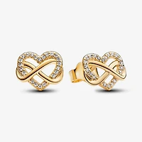 Pandora Sparkling Infinity Heart Stud Earrings | 262667C01