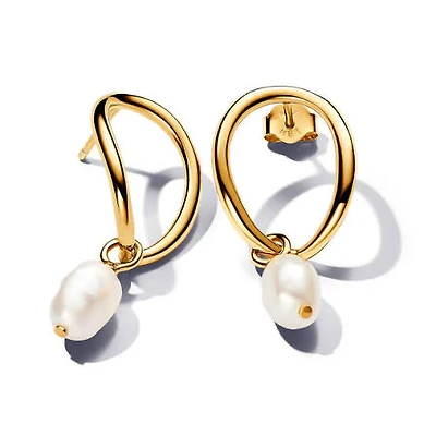 Organically Shaped Circle & Baroque Treated Freshwater Cultured Pearl