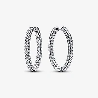 Pandora Timeless Pave Single-Row Hoop Earrings | 293016C01