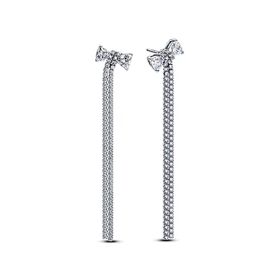 Pandora Pavé Bow Drop Earrings | 293544C01
