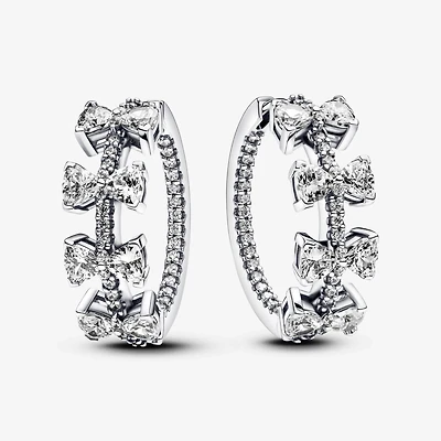 Pandora Sparkling Bow Row Hoop Earrings | 293545C01