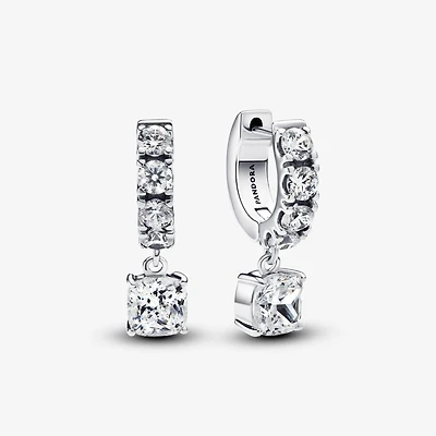 Pandora Pave Dangle Hoop Earrings | 293547C01