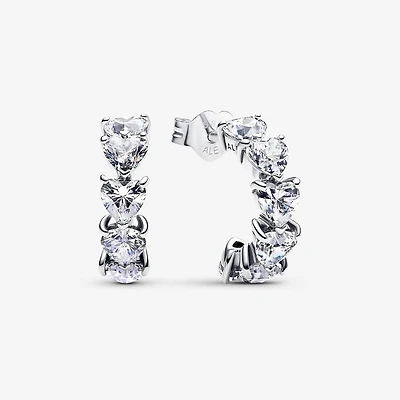 Pandora Sparkling Hearts Open Hoop Earrings | 293657C01