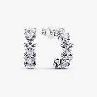 Pandora Sparkling Hearts Open Hoop Earrings | 293657C01