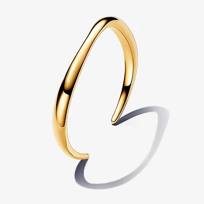 Pandora Organically Shaped Gold Plated Open Bangle | 563310C00-S2