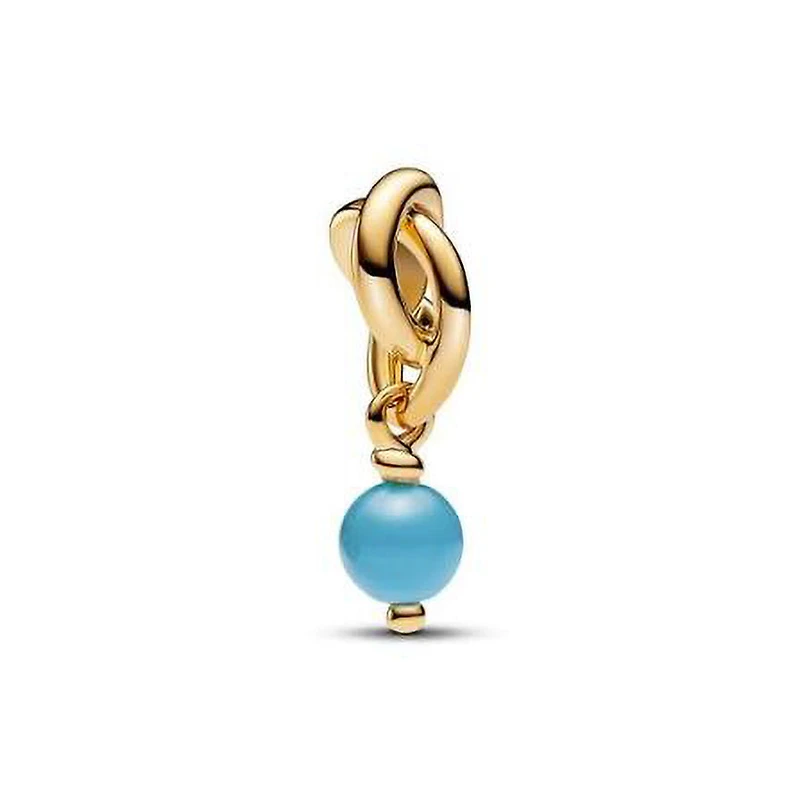 Pandora December Turqoise Blue Eternity Circle Dangle Charm | 763462C1