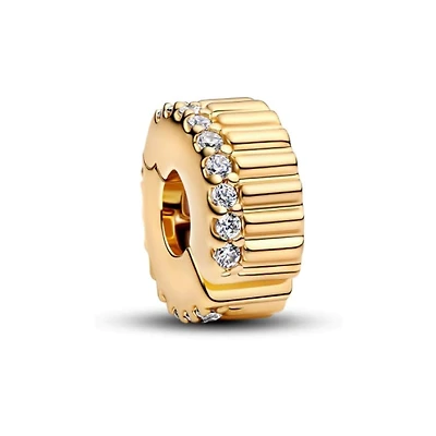 Pandora Ribbed Clip Charm | 764078C01