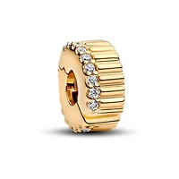 Pandora Ribbed Clip Charm | 764078C01