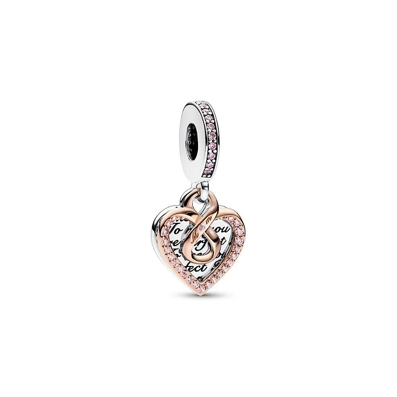 Pandora Two-tone Infinity Heart Double Dangle Charm | 782641C01