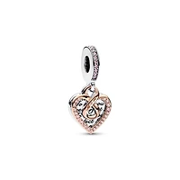 Pandora Two-tone Infinity Heart Double Dangle Charm | 782641C01