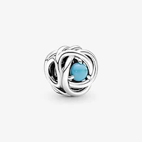 Pandora Eternity Circle Turquoise Blue Birthstone December Sterling Si