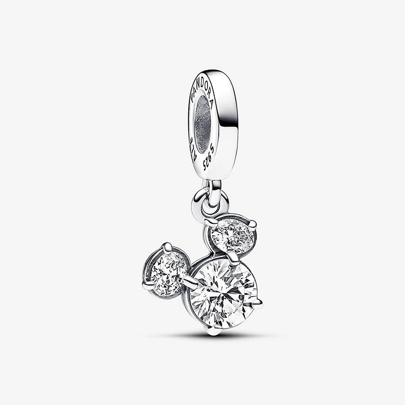 Pandora Disney Mickey Mouse Sparkling Head Silhouette Dangle Charm | 7