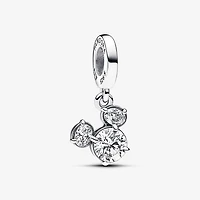 Pandora Disney Mickey Mouse Sparkling Head Silhouette Dangle Charm | 7