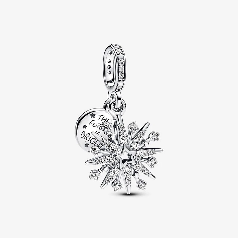 Pandora Sparkling Firework Double Dangle Charm | 793512C01