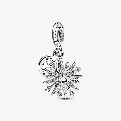 Pandora Sparkling Firework Double Dangle Charm | 793512C01