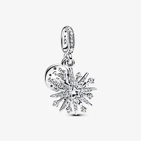 Pandora Sparkling Firework Double Dangle Charm | 793512C01