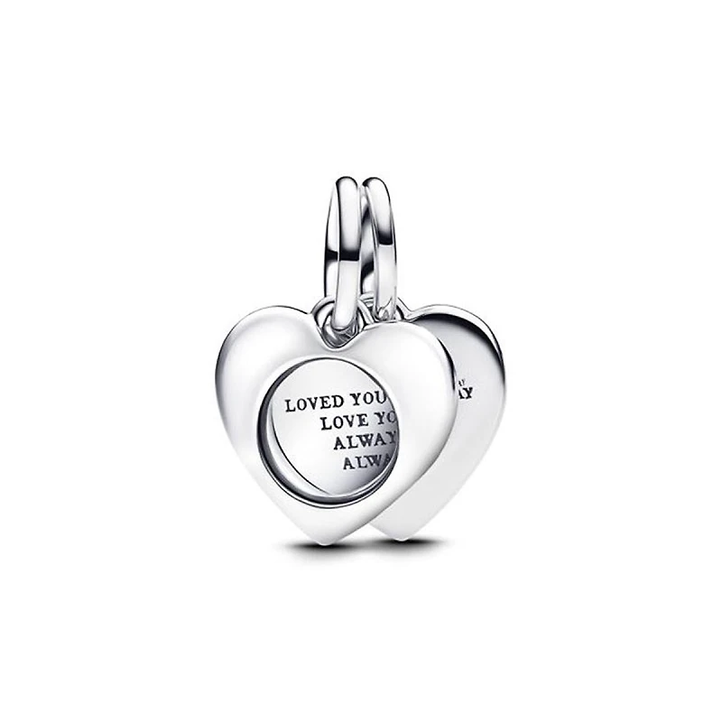 Pandora Engravable Heart Magnifying Glass Double Dangle Charm | 793671
