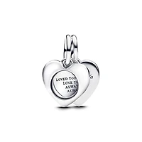 Pandora Engravable Heart Magnifying Glass Double Dangle Charm | 793671