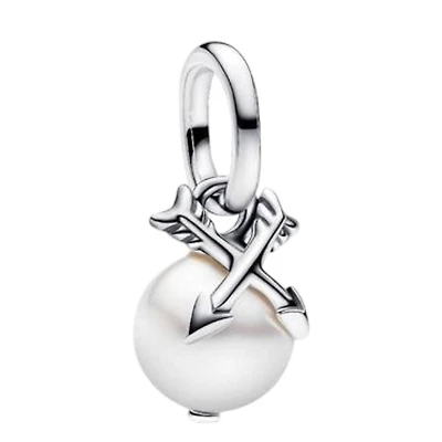 Pandora Pearl & Arrows Mini Dangle Charm | 793687C01