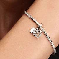 Pandora Sparkling Heart Double Dangle Charm | 793765C01