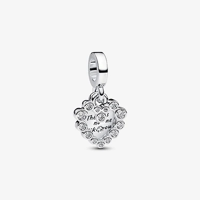 Pandora Sparkling Heart Double Dangle Charm | 793765C01