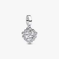 Pandora Sparkling Heart Double Dangle Charm | 793765C01
