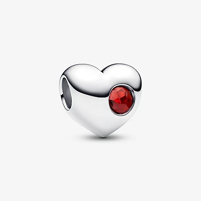 Pandora January Engravable Red Stone Heart Charm | 794161C01