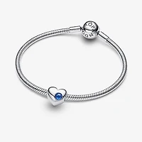 Pandora September Engravable Blue Stone Heart Charm | 794161C09