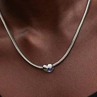 Pandora September Engravable Blue Stone Heart Charm | 794161C09