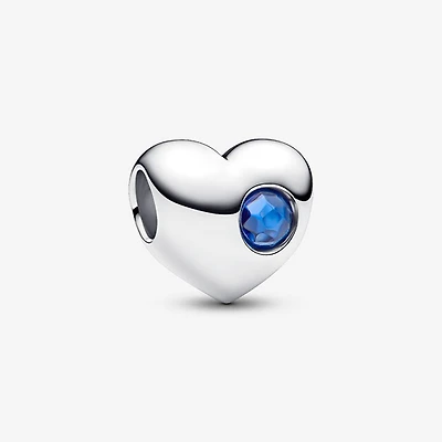 Pandora September Engravable Blue Stone Heart Charm | 794161C09