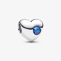 Pandora September Engravable Blue Stone Heart Charm | 794161C09