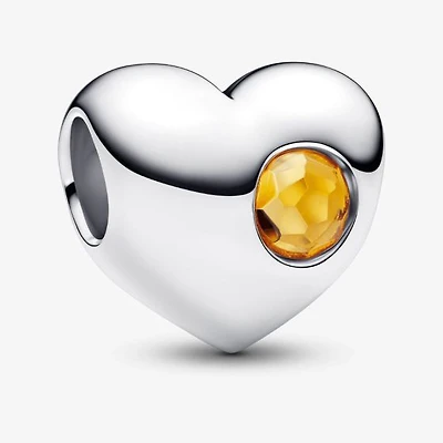 Pandora November Engravable Honey Stone Heart Charm | 794161C11