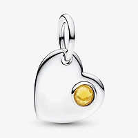 Pandora November Engravable Heart Honey Stone Dangle Charm | 794295C11