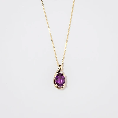 Amethyst Necklace in 10K Yellow Gold