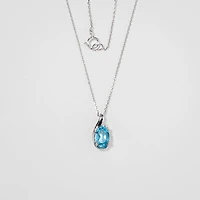 Blue Topaz Necklace in 10K White Gold